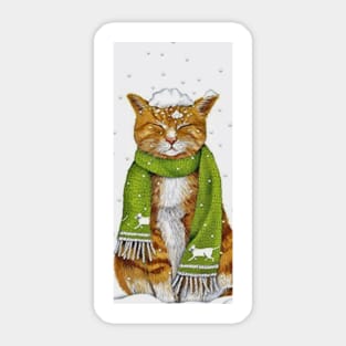 Cat snow Sticker